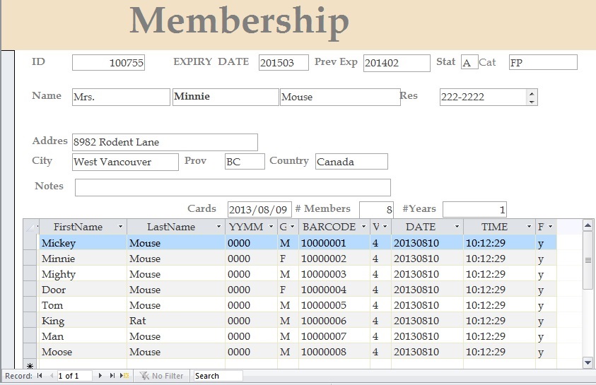 Figure 2.2. Membership system at Science World by N. Eng.