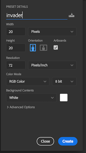 size settings in photoshop for mac